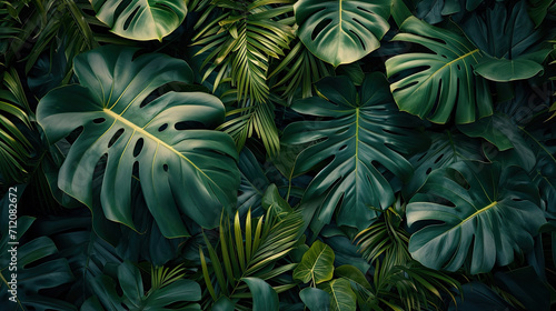 Nature leaves  green tropical forest  background concept