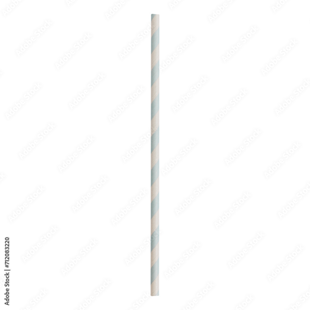 Striped paper cocktail tube isolated on transparent background. One striped paper straw for drinking isolated on white. Striped paper cocktail tube isolated on transparent background. One striped paper straw for drinking isolated on white.