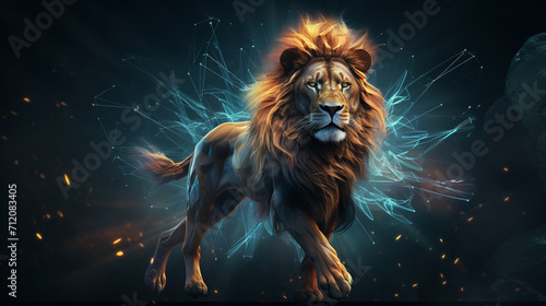 lion in the night sky