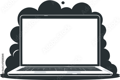 laptop with cloud