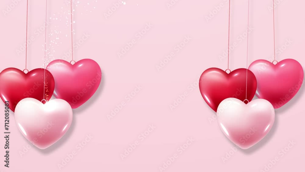 Valentine's Day Concept Background with Hearts Falling. 