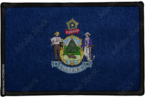 sewn fabric badge patch of the federal state of   MAINE