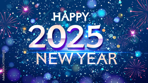 Festive Happy New Year 2025 background