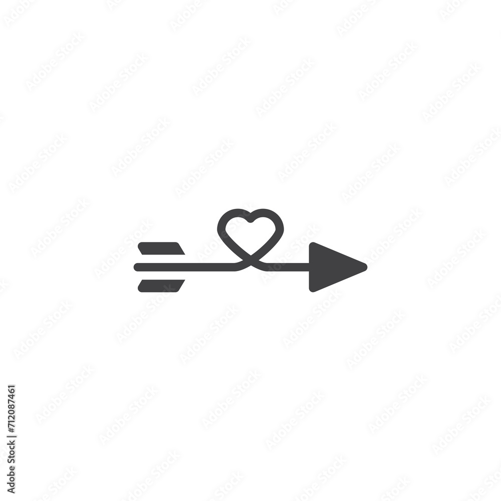Arrow with heart vector icon Arrow with heart vector icon