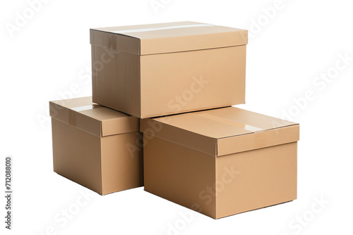 Isolated brown cardboard box for shipping and storage, open and empty, ready for packaging and delivery © masud