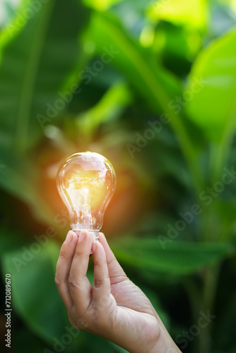 light bulbs green on background