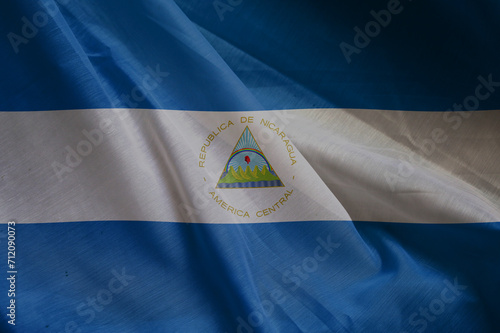 wavy silky flag of NICARAGUA
