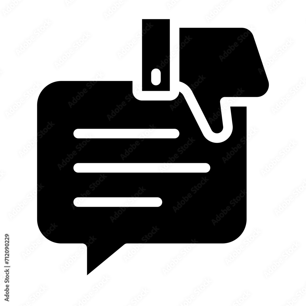 bad review, thumb down with speech bubble bad review, thumb down with speech bubble