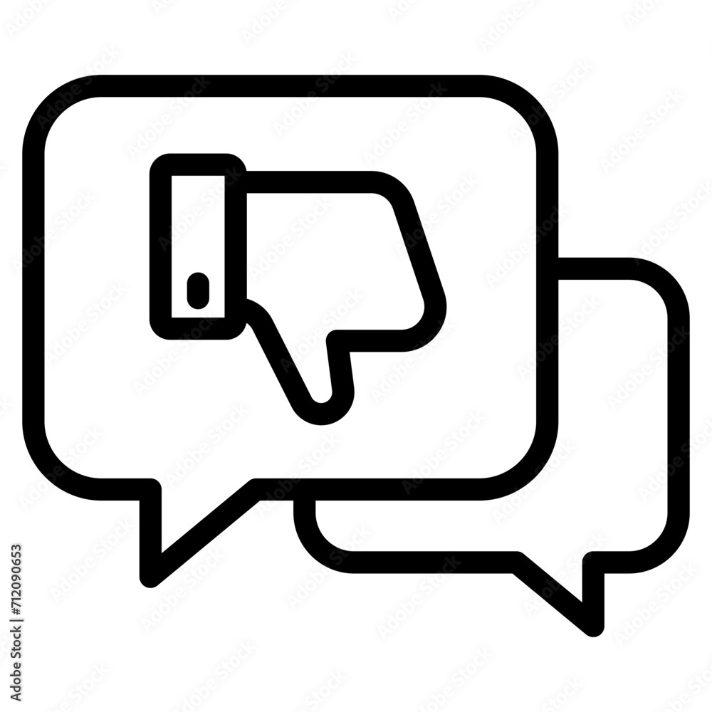 bad review, thumb down with speech bubble bad review, thumb down with speech bubble
