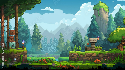 Pixel Quest A side-scrolling adventure game where plants