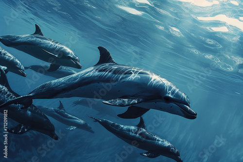 A group of dolphins swimming in the sea © Digitalphoto 4U