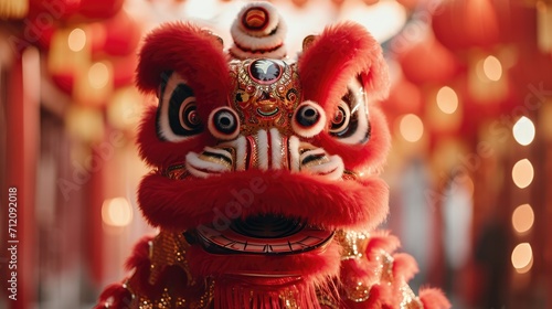 Festive Dragon Delight: Cute Dragon in Chinese New Year Celebration, Year of the Dragon, Lunar New Year Joy, Traditional Lion Dance, Festive Cultural Celebration