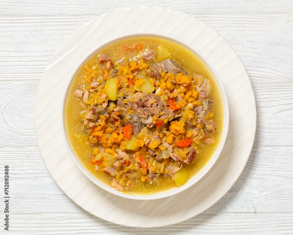 split pea and lentil soup with pork on bones split pea and lentil soup with pork on bones