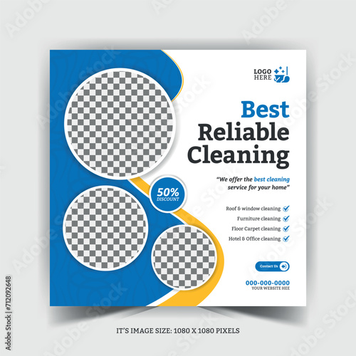 Office, Home & Hotel Cleaning Social Media Post Banner
