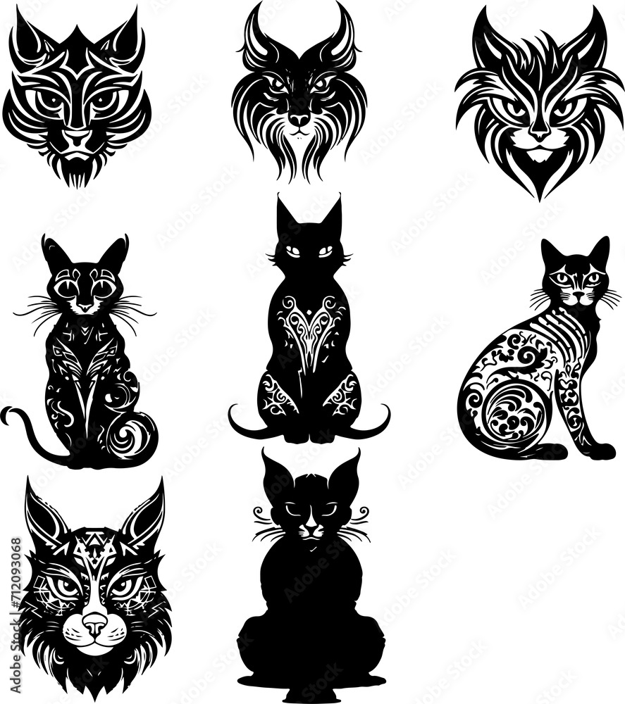 Cat tribal tattoo design Cat tribal tattoo design