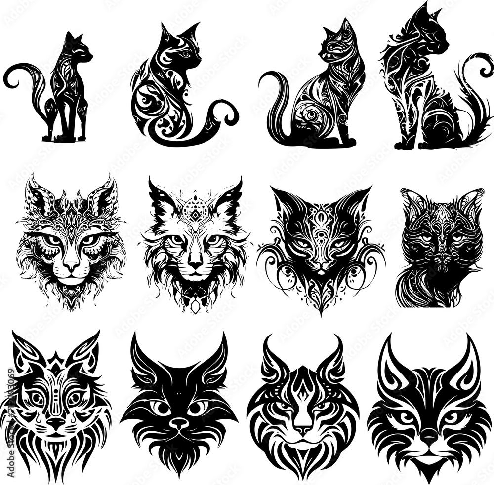 Cat tribal tattoo design Cat tribal tattoo design
