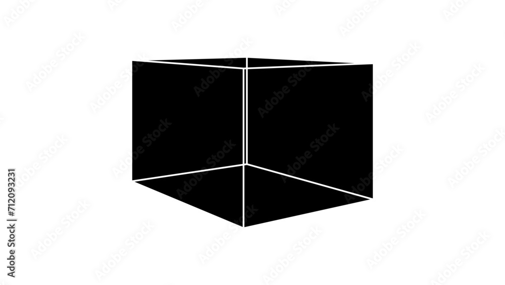 rectangular prism outline, black isolated silhouette rectangular prism outline, black isolated silhouette