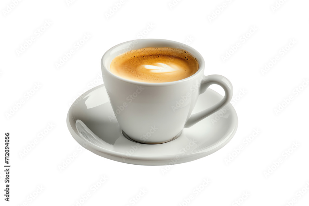 Isolated coffee cup on a white background, perfect for your morning caffeine boost at breakfast in a cozy cafe