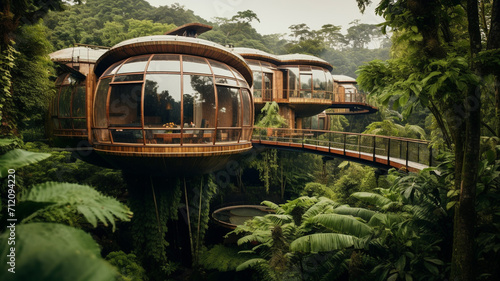 Costa Rican Treehouse Hotel Nestled in the rainforest photo
