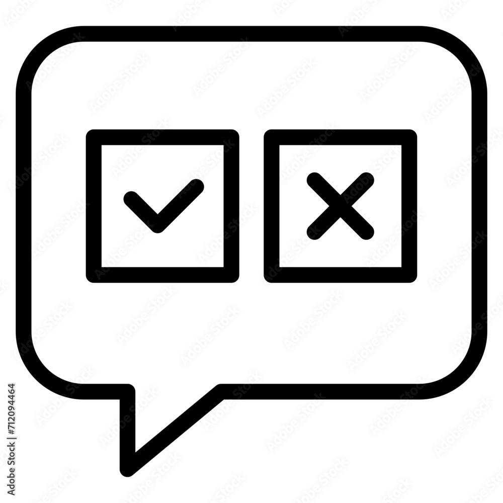 Approval and Rejection Speech Bubble icon Approval and Rejection Speech Bubble icon