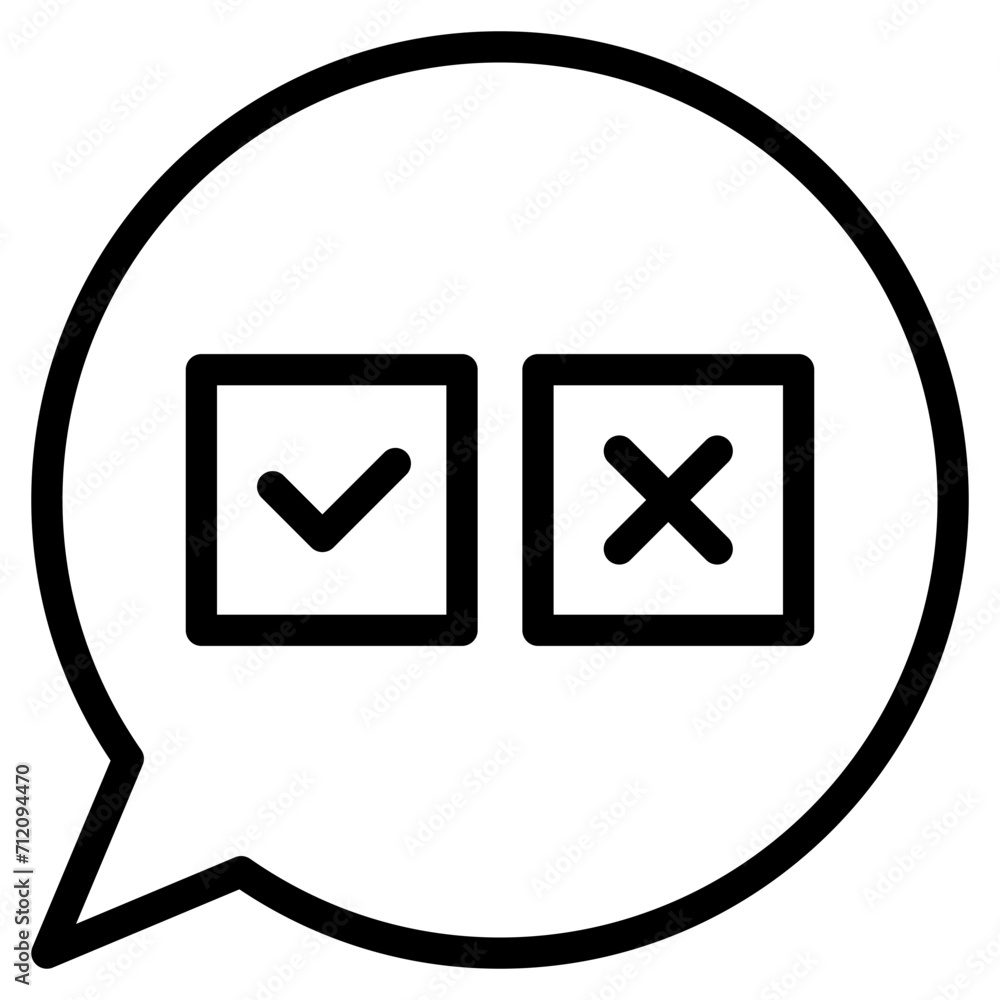 Approval and Rejection Speech Bubble icon Approval and Rejection Speech Bubble icon