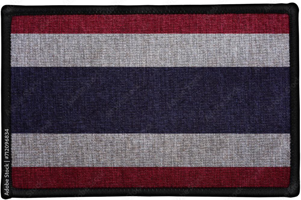 embroidered sewn patch flag of Thailand - obrazy, fototapety, plakaty 
