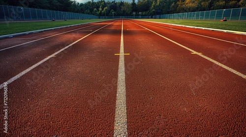 smooth surface running track, Athletics stadium, ready for runners 