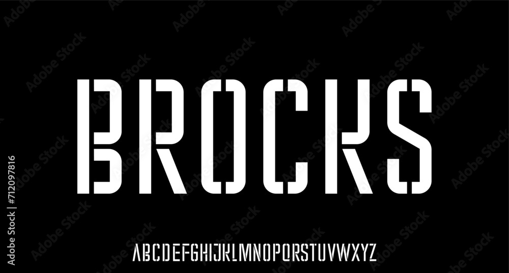  font combination between vintage and modern Japanese type style alphabet vector	
