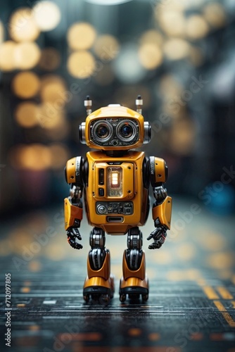 AI-Generated Photorealistic Mini Repairing Computer Bot - Cute Digital Artwork