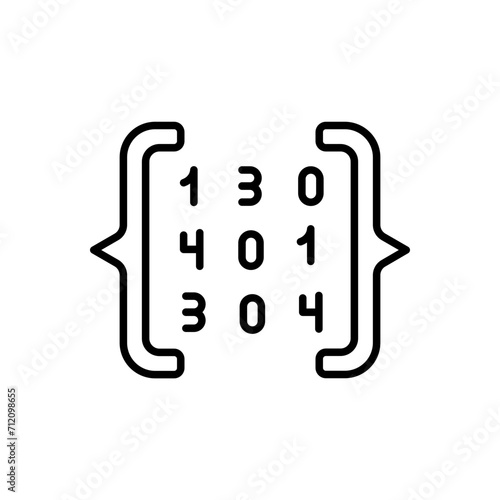 Matrix outline icons, minimalist vector illustration ,simple transparent graphic element .Isolated on white background