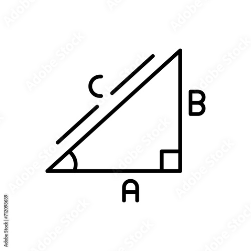 Pythagoras outline icons, minimalist vector illustration ,simple transparent graphic element .Isolated on white background