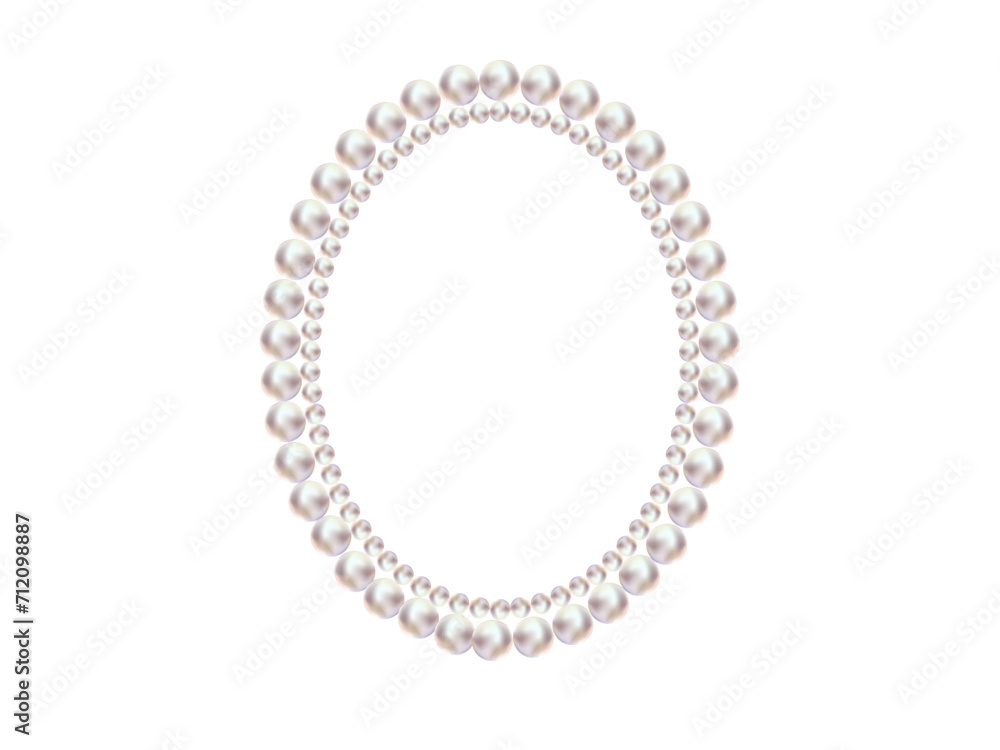Pearl circle frame. Pearl round frame. Banner template isolated. White pearl Pearl circle frame. Pearl round frame. Banner template isolated. White pearl