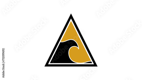 tsunami warning sign, black  and yellow isolated silhouette