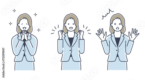 スーツを着た女性のベクターイラスト素材