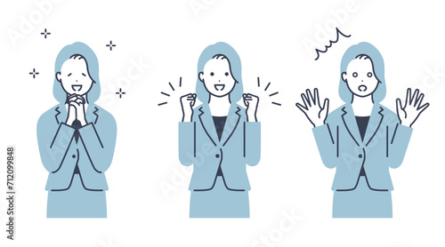 スーツを着た女性のベクターイラスト素材