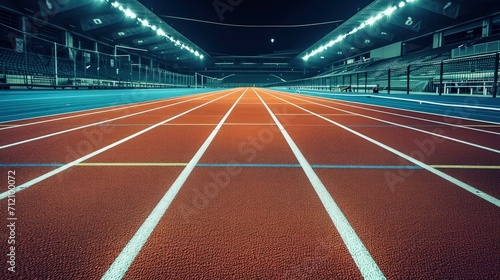 smooth surface running track  Athletics stadium  ready for runners 