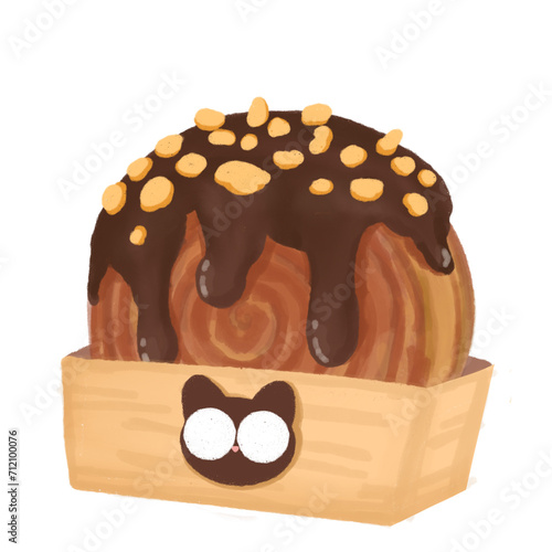 Cromboloni cute food art illustration