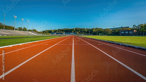 smooth surface running track, Athletics stadium, ready for runners  © Divine123victory