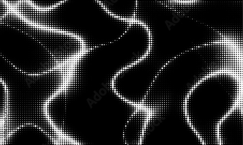 Monochrome gradient halftone dots background. Vector illustration. Abstract grunge dots on black background