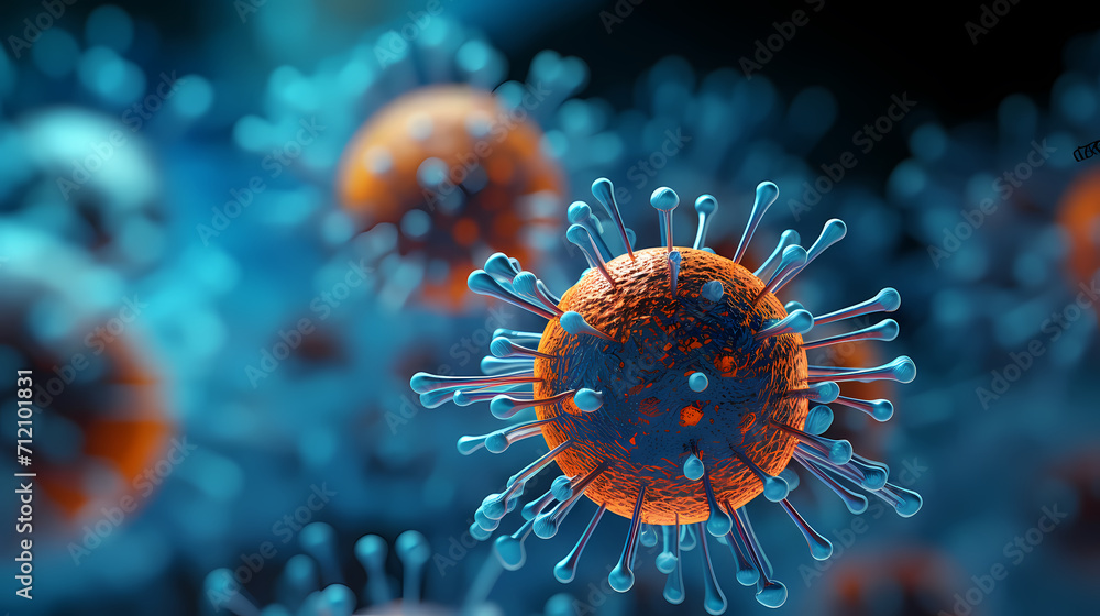 Virus cells abstract science concept, medical research background Virus cells abstract science concept, medical research background