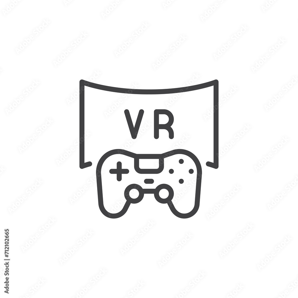 VR Gaming Controller line icon VR Gaming Controller line icon