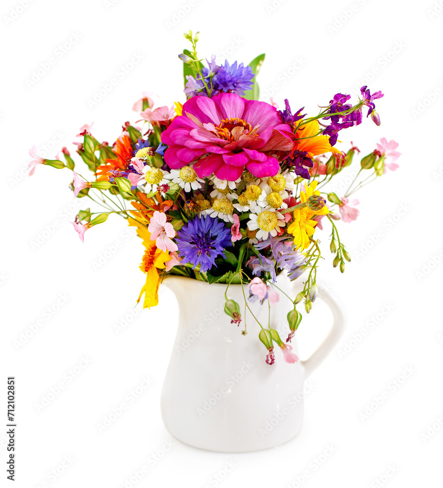 Bouquet of flowers in the white vase Bouquet of flowers in the white vase