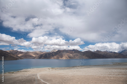 Pangong Tso or Pangong Lake is an endorheic lake spanning eastern Ladakh and West Tibet 