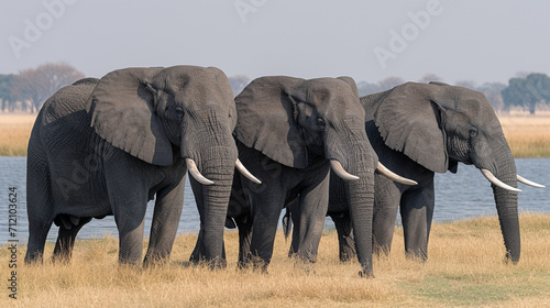 elephants in the savannah