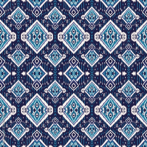 seamless pattern with shapes on navy blue background,