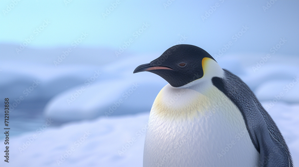 Naklejka premium penguin on the rocks