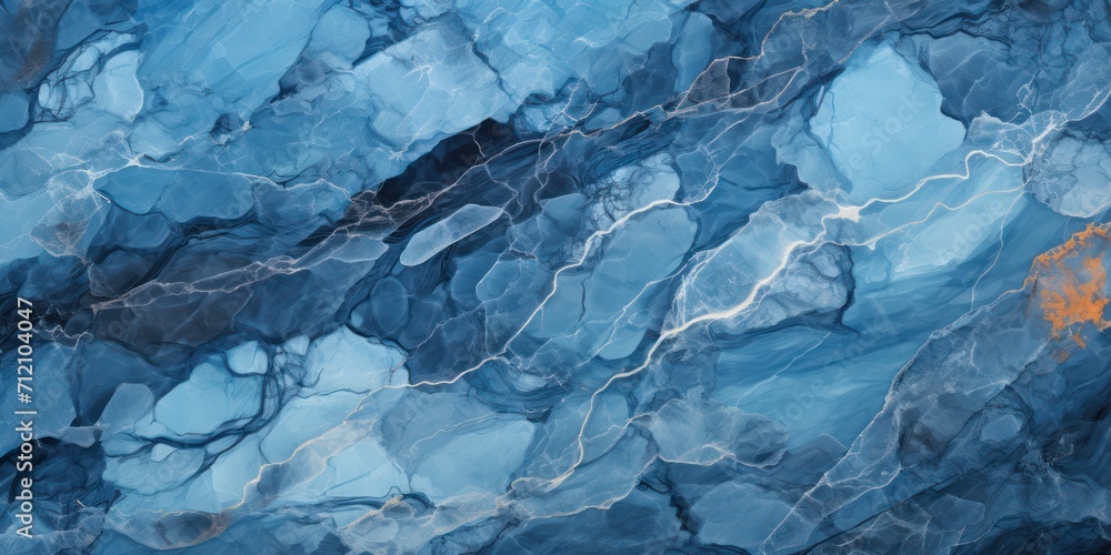Fototapeta premium Blue marble and gold abstract background texture.