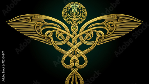Celtic Knotwork Caduceus Symbol A Celtic knotwork ornament