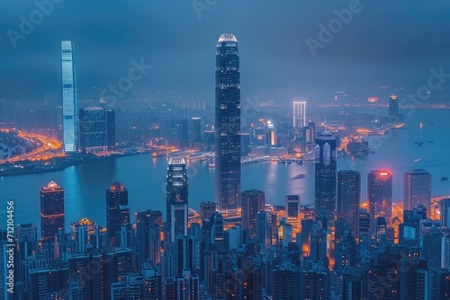 Wallpaper Mural a city lit up at night professional photography Torontodigital.ca