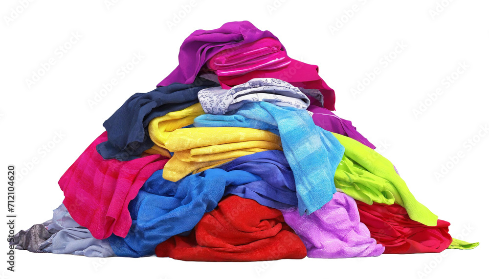 pile of dirty laundry on transparent background